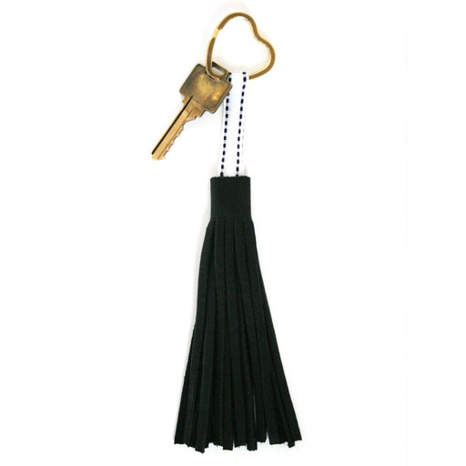 Black Leather Tassel Keychain, Physical, Mallory