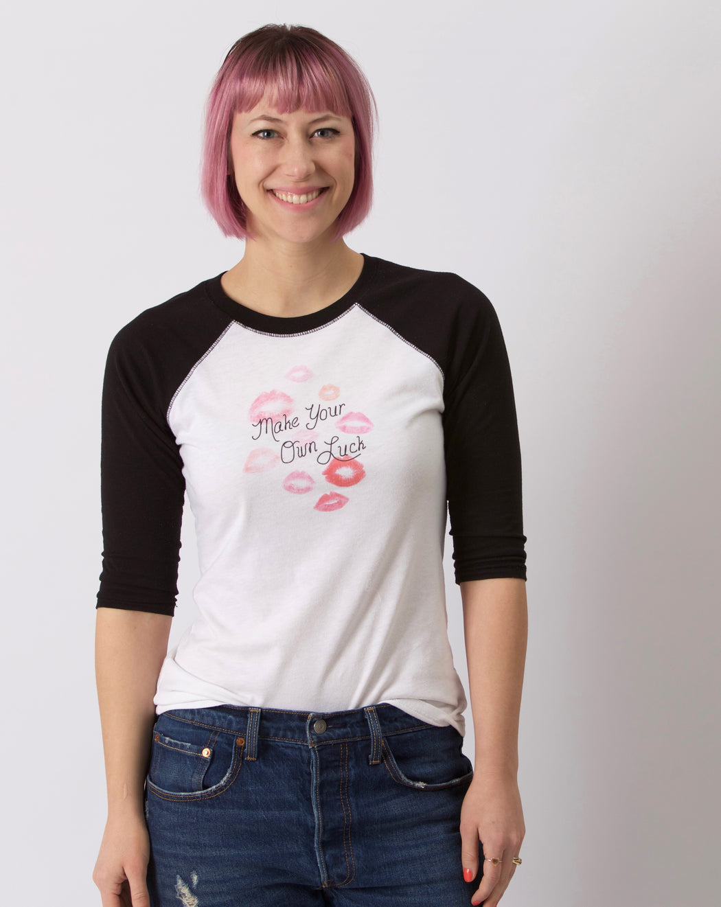 Make Your Own Luck Baseball Tee, , Mallory