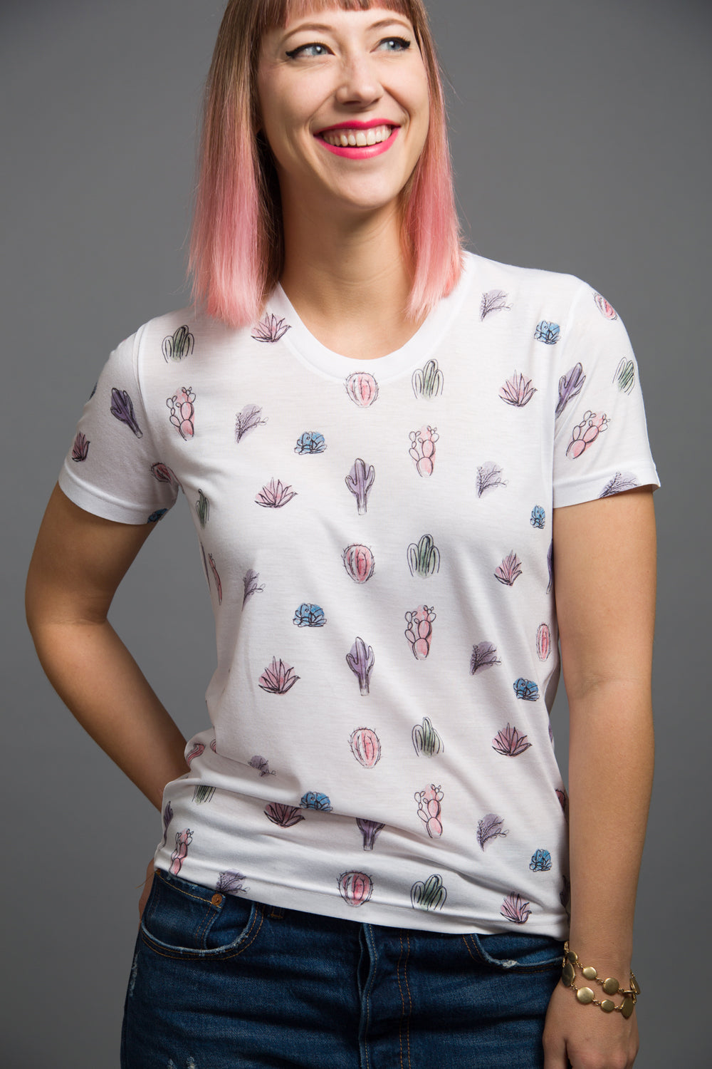 Cactus Watercolor Tee, Physical, Mallory